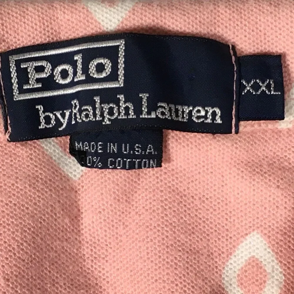 Vintage Polo Ralph Lauren Men's Pink Short Sleeve Cotton Polo Shirt - Size XXL